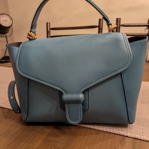 Coach 1941 Courrier Pacific Blue Carryall Top Handle Shoulder Desired Bag Luxury